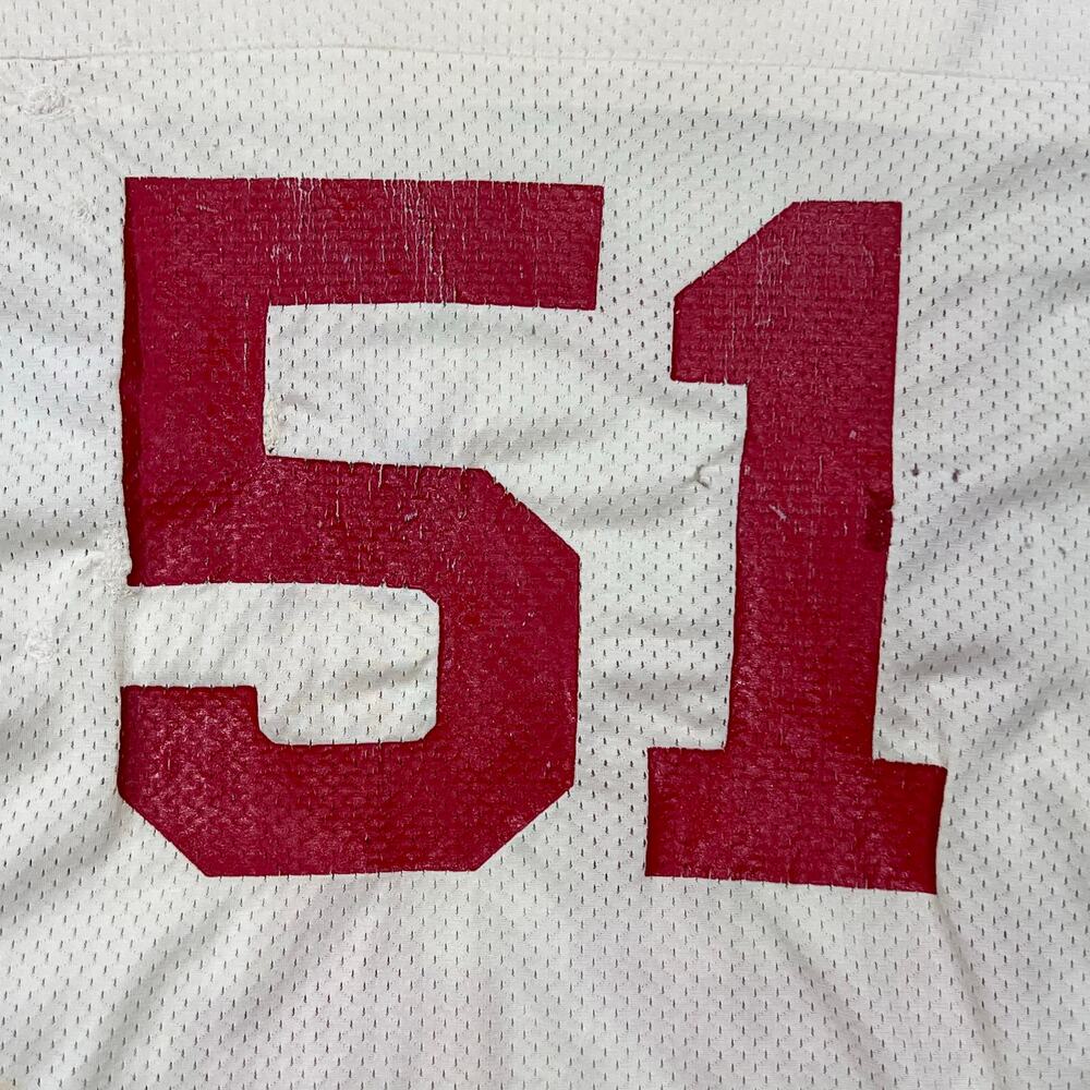 True Vintage Champion Mesh Football Jersey #51 USA Made Large 70s 80s Distressed - Picture 9 of 16